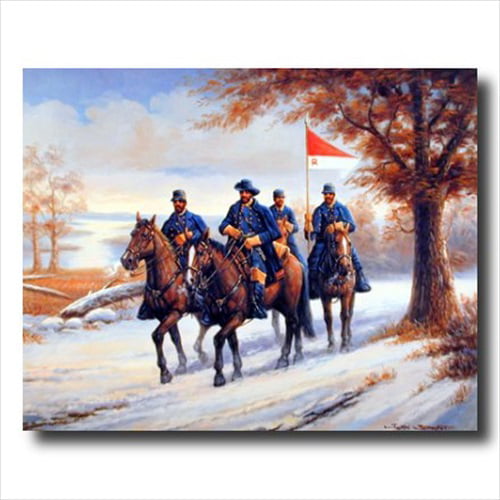 Civil War print of Union cavalry Poster Art Print History Home Decor